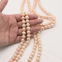 가구경첩 불규칙한 모양 천연 담수 진주 비즈 바로크 펀치 루즈 쥬얼리 제작 목걸이 팔찌, 8-9mm 42pcs