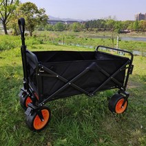 F-S 폴딩 트레일러 캠핑카고트레일러, 12 베어링 오프로드 8 인치 PU 휠 브레이크 블랙