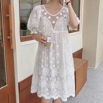 뜨개 레이스 펀칭 원피스 2col opli8422