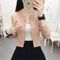 여성봄점퍼 얇은패딩 야구 야상 아우터 여성 스웨터 가디건 숏 가을/겨울 긴 소매 넉넉한 니트 이너웨어 코트 상의