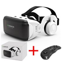 최신 VR 안경 Shinecon Pro 가상 현실 3D 고글 골판지 헤드셋 스마트 폰용 ios Android, 한개옵션1, 08 Bundle 8