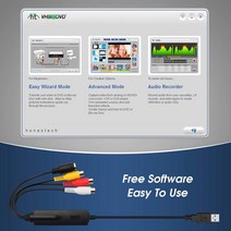 미니빔 프로젝터 거치대 8월 VGB350 USB 비디오 캡처 카드 VCR-DVD 변환기 VHS 홈 그래버 Windows 용, 01 AUG VGB350