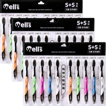 wells 웰스 차콜 초극세모 5+5개 흑모, 3개, 10개입