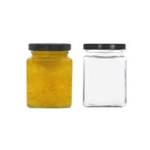 [유리병] 사각꽃차210 1개 210ml, 흰색마개