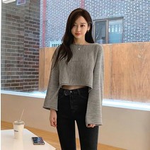 크롭 티 세미 배꼽 위 부드러운 니트 스웨터 허니제이 김혜윤 김빈우 허리 가늘어 보이는