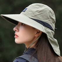 WIZMAX 아웃도어 등산모자 버킷햇 사파리 캠핑 햇빛가리개 모자, 연그린