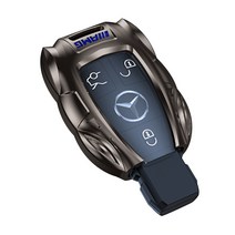 벤츠 키케이스 E클래스 S클래스 GLE클래스 GLB클래스 차키케이스 메탈 차키홀더 차키링 열쇠고리 차량용품 카부레, B타입, 메탈블랙