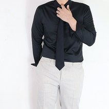 바쏘옴므 2022 4계절 착용가능 스판 검정와이셔츠 W1TD03A