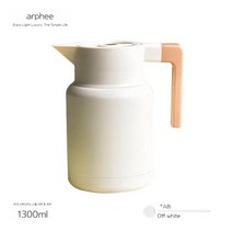 스텐 보온주전자 이중진공 일본식 가정용 솥 찻주전자 1.3L, 모야 일본식 보온병【1.3L】, (오프 화이트)