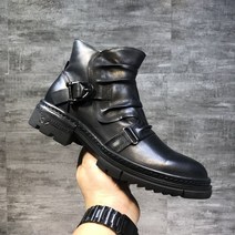 웨스턴 롱 부츠 할리 바이크 할리데이비슨부츠 남자 라이더 가죽 워커 신발, 39, 블랙