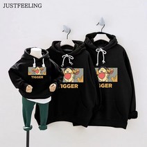 JUSTFEELING 패밀리 맨투맨긴팔 후드 가족티 가을 가족단체티 캐주얼 맨투맨 빅사이즈