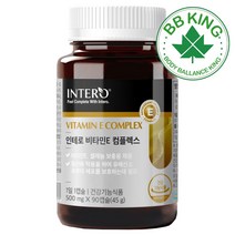비비킹 인테로 천연 비타민E 항산화 셀레늄 D알파 토코페롤 400IU 지용성 캡슐 고함량 영양제 건강기능식품 항산화제 식약처 인증완료 캐나다산 임산부 임신준비에 좋은, 비타민E 컴플렉스 1개(3개월분)