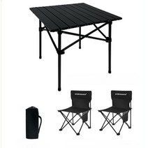 야외테이블 세트 옥상 테라스 6인용 야외 테이블 정원용 피크닉 캠핑 가족, 블랙 S 테이블 + 의자 2피스 + 보관가방