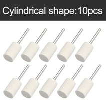 양모 펠트 장착 연마 버핑 휠 10 개 OD 320mm Dremel 드릴 로타리 공구 3mm 생크용 그라인딩 헤드, Cylindrical 10pcs+16mm