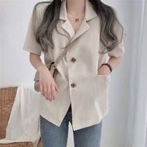 허그허그 / 먼시 린넨 캐주얼 데일리 반팔자켓