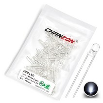 100 Pcs 3mm Led 다이오드 깜박이 흰색 빨간색 녹색 파란색 노란색 Rgb 빠른 느린 플래시 확산 투명 색상 변경 발광 램프 조명, 01 Clear White Flash