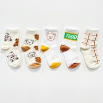 테디베어 유아동 아기 초등학생 미끄럼방지 키즈 4계절 봄양말세트