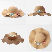 여성 해변패션 샤랄라 밀짚 왕골 모자 코디아이템