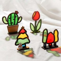 MDF 썬캐쳐 셀로판지 초등키트 색깔놀이, 선인장