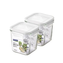 글라스락 클래식 화이트에디션 정사각 도어포켓 920ml 2조 세트, 1세트, 단품