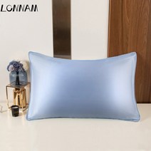 100% 뽕나무 실크 베개 커버 진짜 케이스 순수 천연 표준 퀸 킹 사이즈, 08 Sky blue_05 51x91cm