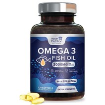 오메가 3 피쉬 오일 트리플 스트렝스 EPA DHA 산 GMO 프리 트림리스 레몬 맛 영양 소프트젤, 120 Count (Pack of 1)