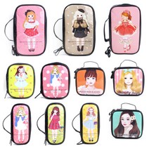 에나멜 소녀 일러스트치모 파우 음전 화장품치 백 미니 다용 도 생리 대파 우치 가방 빅