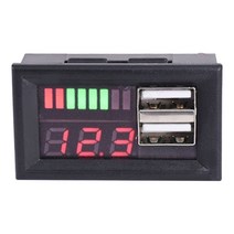Digital Voltmeter Dual USB Display Voltage Detector Volr Meter Panel for Car RV, 01 R