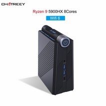 산업용 컴퓨터 PC chatreey amr08 미니 amd ryzen 9 5900hx 게임용 데스크탑 3x4k 출력 2xhdmi type-c 지원 2.5inch hdd nvme, 라이젠 9 5900hx 와이파이6, 에게, 16g 램 512g 1tb 하드디스크