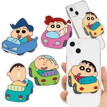 짱구는못말려 짱구 붕붕카 귀여운 캐릭터 투명 빅 아크릴 스마트톡 그립 톡 핸드폰 거치대, 붕붕카 철수