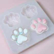 고양이 발바닥몰드 4구 젤리 귀여운 레진공예 아트 재료 틀 diy 에폭시 uv레진 키링만들기