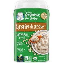 거버 싱글 그레인 시리얼 분말 어린이 미음 227g, 3개, 오트밀(Oatmeal)