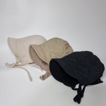 국산 패딩 양면 보넷 귀도리 퀼팅 누빔 방한용 폴라폴리스 여행용 모자