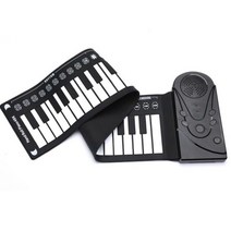 마스터키보드 전자 피아노 49 키 전문 접이식 유연한 피아노 USB MIDI 출력 실리콘 키보드 전자 초보자용, 01 Black