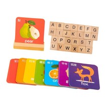 Royalways 미취학 아동을 위한 단어 맞춤법 게임 플래시 카드 문자 매칭 카드, 8cmx8cm, 목재, 목재