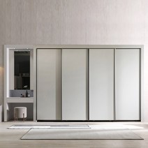 장인가구 단테 슬림 화장대 파우더 슬라이딩 붙박이장 15cm, 그레이