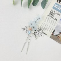 달꽃 플라워 진주 한복 뒤꽂이 혼주 셀프 웨딩 올림머리 비녀