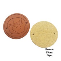 수제 한정판 가죽 라벨 사랑 선물 태그 손으로 만든 Pu, 02 Brown labels 24pcs