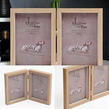 우드프레임 2단 접이식 액자(5X7) (내추럴) 주문액자 광고액자 액자표구