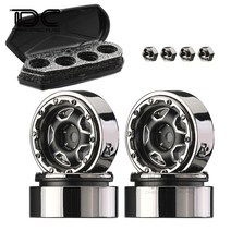 18인치 휠 자동차 1.0 인치 1 "비드록 휠 1/24 RC SCX24 림 크롤러 자동차 지붕 랙 상자 TRX4-M 1/18, 02 4pcs black x box