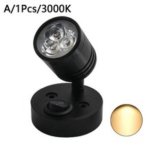 DC12V 3W 3000K 흰색 LED 스팟 RV 침대 옆 램프 캐러밴 보트 트레일러 캠핑 밴 인테리어 독서 조명 집 벽, 02 3000k black