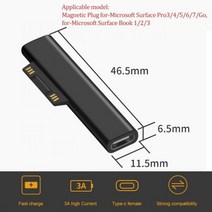 소프트 서피스 프로 3 4 5 6 7 용 15V/3A USB C PD 고속 충전 플러그 변환기 서피스 북 타입 C 전원 어댑터 커넥터, CHINA