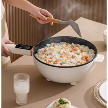 Rongshida 전기 프라이팬 올인원 다기능 전기냄비 튀김기, 특후 5L + 찜기(기계식) 4-6인용