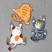 바이크 스티커 오토바이 고양이 자동차 스크래치 도어 바디 장식, Cat+Large