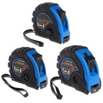 1 Pc 줄자 Stanless Steel & Rubber 3m 5m 7.5m 개폐식 줄자 3 방향 잠금 미터법 고무 측정 테이프 규칙, Blue or Orange, 5 메터