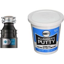 InSinkErator Garbage Disposal Badger 5 12 HP 연속 공급 검정 및 DWC-00 식기세척기 커넥터 키트, 쓰레기 처리 + 퍼티, 14온스