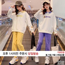 달콩베베 주니어 여아 깔끔배색카라티+깔맞춤컬러바지 겨울옷 초등학생옷 상하복세트 [A010]