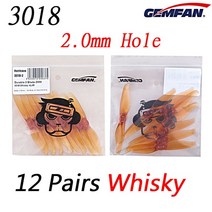 12 쌍/GEMFAN 허리케인 3018 3 인치 3x1.8 2 블레이드 프로펠러 1.5mm/2.0mm 홀 T 마운트 RC 드론 멀티 로, 08 12pairs 2.0mm Whisky