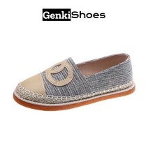 GENKISHOES 여자 캐쥬얼 황색 모직물 두꺼운 구두창 에스파듀 슬립온
