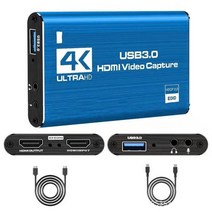 외장형 캡쳐 카드 4k hdmi 호환 usb 3.0 비디오 1080p 60fps hd, 캡처 카드 블루